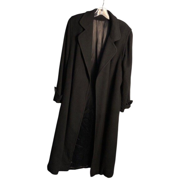 Woman’s Vintage Ed Mitchell of Westport CT 100% Black Cashmere Coat Made in USA - Picture 1 of 11